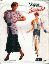 1704 VOGUE ADRI INDIVIDUALIST LONG DRESS,  SHIRT, WRAP TOP PATTERN 12 UNCUT